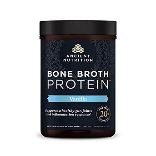 Ancient Nutrition Bone Broth Protein Powder, 20g Protein Per Serving, Paleo, Low Carb Superfood, Vanilla, 17.4 Ounce