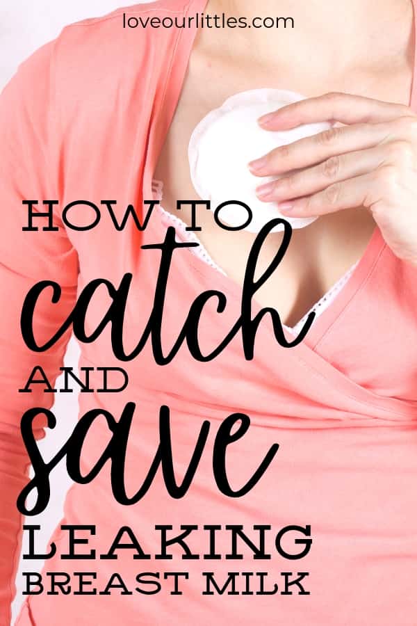 Woman putting breast pad in her bra to catch leaking breast milk.